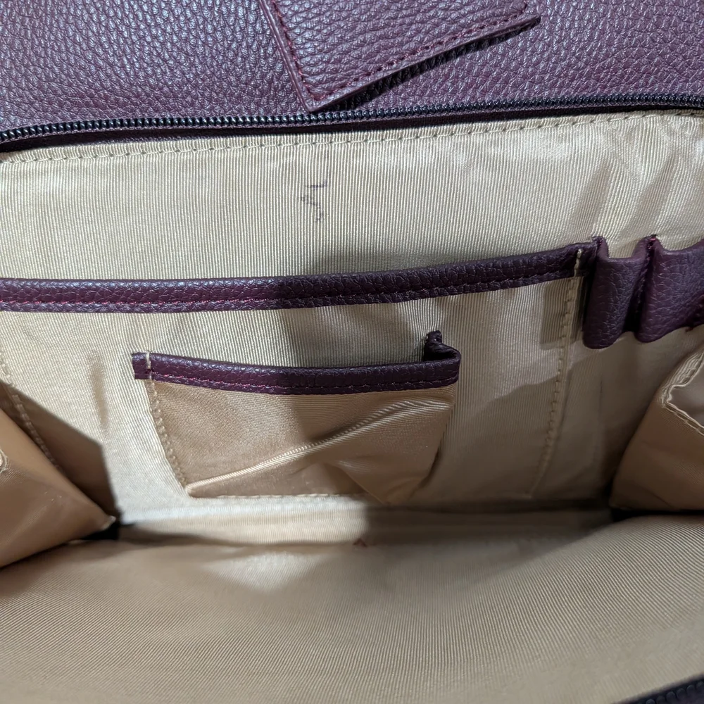 Women's Pebbled Laptop Bag‎ in Plum